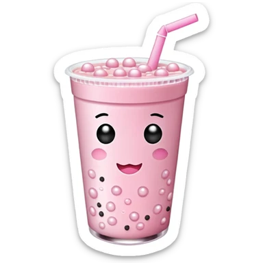 Some pink boba tea sticker