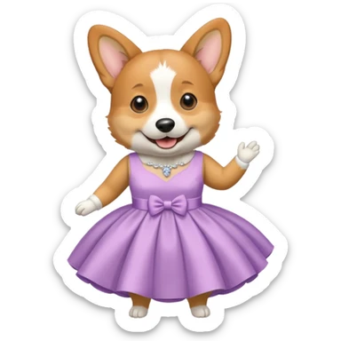 Corgi as a bridesmaid sticker