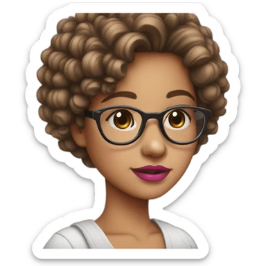 cute-white-girl-with-glasses-and-pink-lips sticker