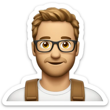 Homme blanc brun avec appareil photo sticker