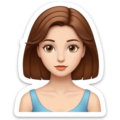 elegant girl with brown hair sticker