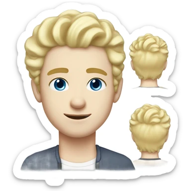 light curl blonde 30yo man blue eyed pale skin sticker