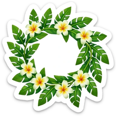 hawaiian haku lei (green leaf flower crown) sticker