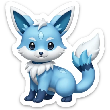 Glaceon-Oshawott-Meowstic-Fakémon-hybrid-creature (full body)  sticker
