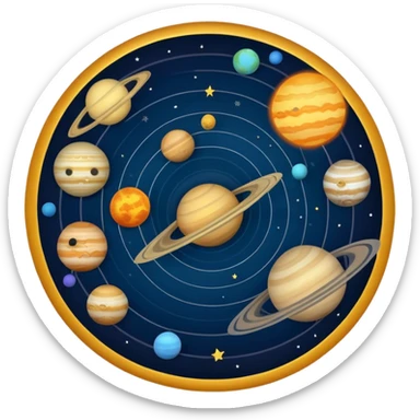 The solar system sticker
