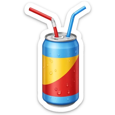 drink can blue red yellow Surfside straw sticker