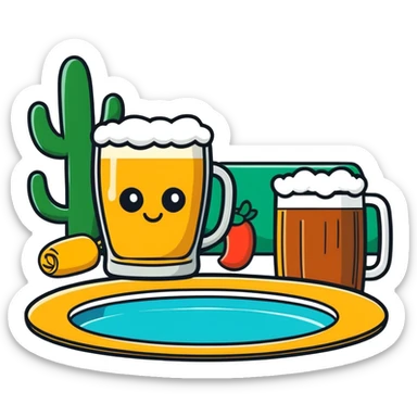 Mexican beer and pool sticker