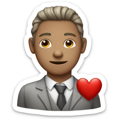 Hombre abrazando un corazón rojo  sticker