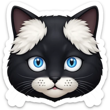 Black Baby cat face with blue eyes 🐱 sticker