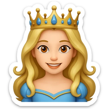 Add a crown to the princess, keep the style consistent with the original image, and maintain a transparent background. sticker