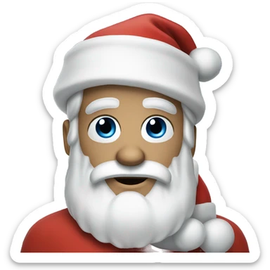 santa claus with very blue eyes and white beard rolling his eyes sticker