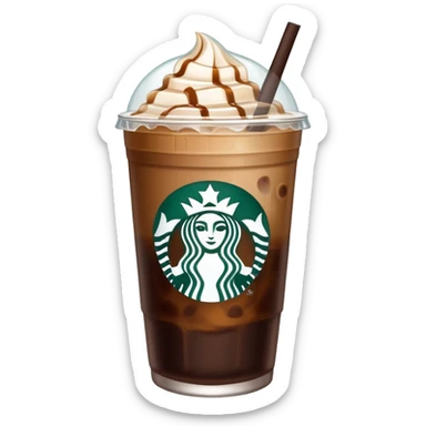 Starbuck ice coffee with ice cubes sticker