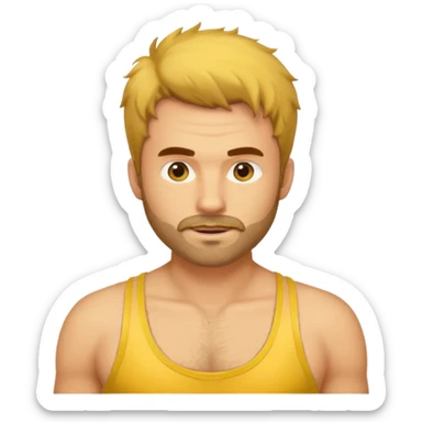 HAIRY GUY MEN WEARING YELLOW   BRA  sticker