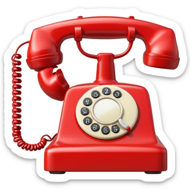red telephone front view sticker