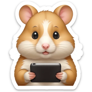 Hamster watching a movie sticker