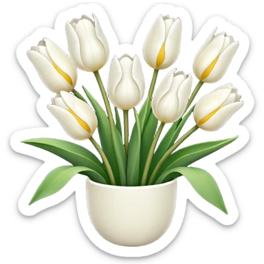 White tulips sticker