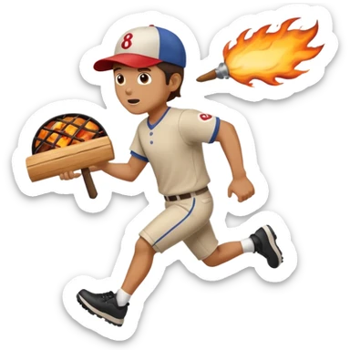 Barbecue runaway steve steve go help run the sign boom sticker