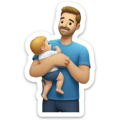 Man with baby visiting an aquarium sticker