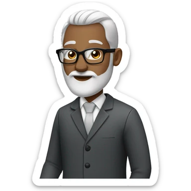 groom with black glasses and grey long straight beard  sticker