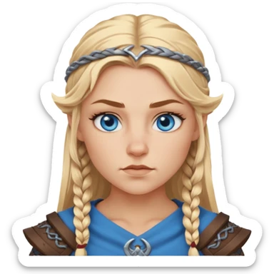 Viking female with blue eyes  sticker