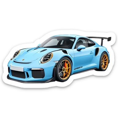 Porsche 911 gt3 rs in baby blue sticker
