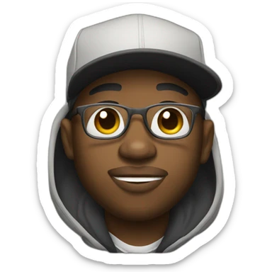 an african american rapper sticker