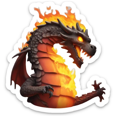 Imperia Roman fire dragon with a flaming sword make it tiny and more emoji sticker