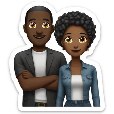Black couple  sticker