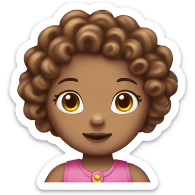 Hello kitty with brown curly hair  sticker