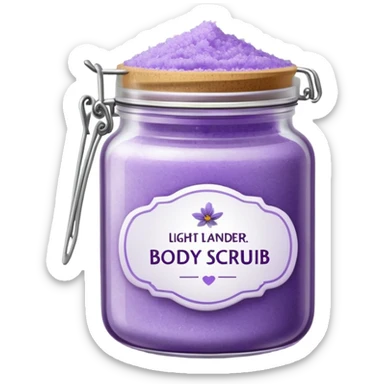 Light Lavander body scrub inscription sticker