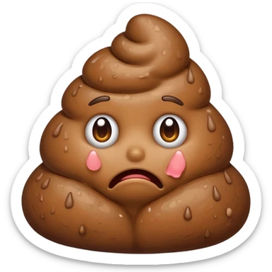 a poop crying sticker