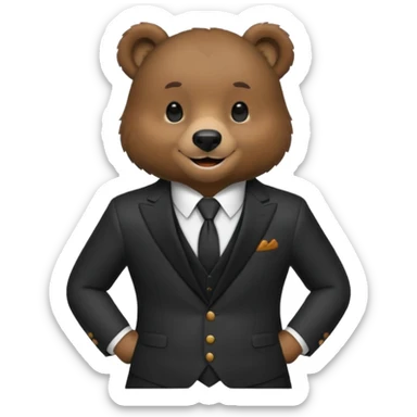 black bear with suit sticker