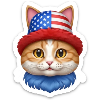 Cat celebrating Fourth of July sticker