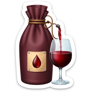 Emojis de vinho vermelho, bolsa, sticker