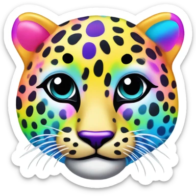 Lisa frank rainbow cheetah print sticker