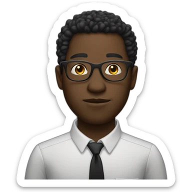 black guy with glasses idk sticker