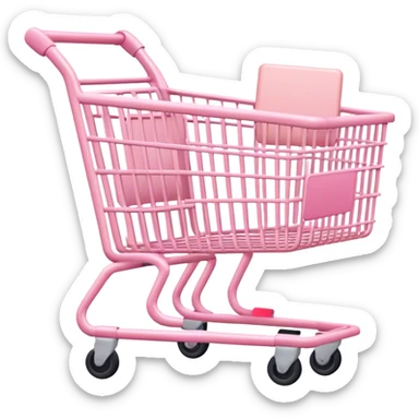 Pale pink empty shopping cart sticker