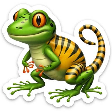 Frog with tiger body and scorpion tail sticker