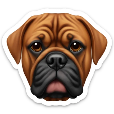Dogue de Bordeaux with black mask sticker