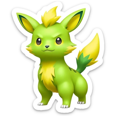  Electrike with green and yellow fur, electric type Pokémon (full body) sticker