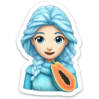 Frozen Papaya cold blue sticker