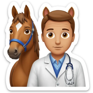 Horses man veterinary sticker