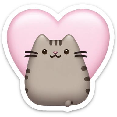 pusheen light pink heart sticker