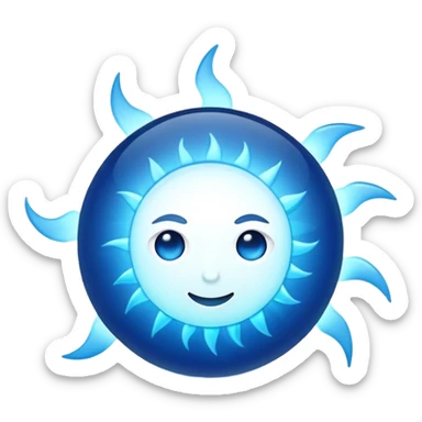 Blue sun sticker