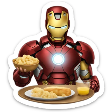 Iron man eating panipuri sticker
