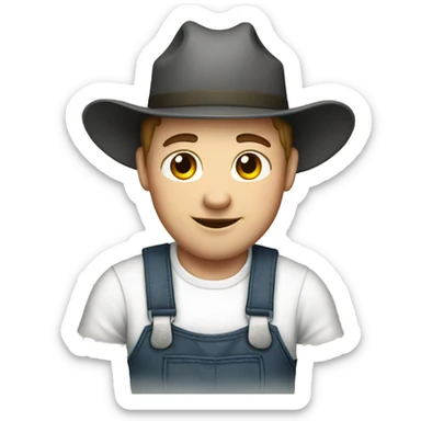 Farmer wht cow sticker