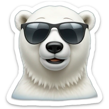 Polar bear with sunglasses sticker