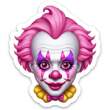 glamour clown pink sticker