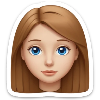 Girl with light brown straight hair with blue eyes sticker