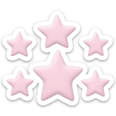 3 pastel pink stars of different sizes sticker